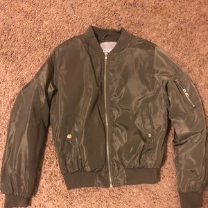 Olive bomber jacket